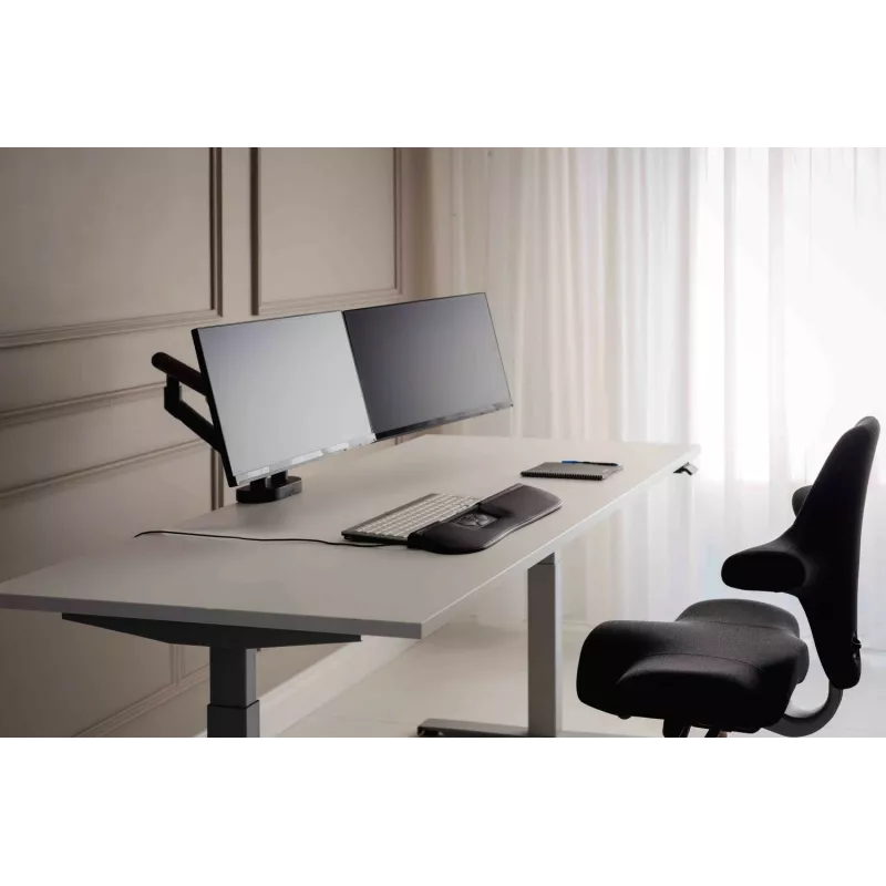BakkerElkhuizen BE Flexible Dual dviejų monitorų laikiklis, juodas, spaustuvas, 20 kg, 43,2 cm (17 col.), 88,9 cm (35 col.), 100 x 100 mm