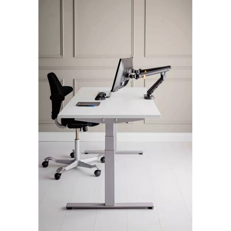 BakkerElkhuizen BE Flexible Dual dviejų monitorų laikiklis, tamsiai pilkas, spaustuvas, 20 kg, 43,2 cm (17 colių), 88,9 cm (35 coliai), 100 x 100 mm