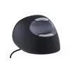 BakkerElkhuizen Evoluent D Didelė, Dešinei rankai, Vertikalus dizainas, Lazerinis, USB A, 3200 DPI, Juoda, Pilka, Sidabrinė