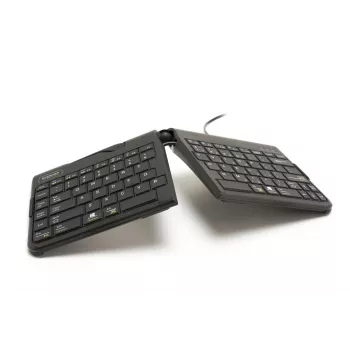 BakkerElkhuizen Goldtouch Travel Go2 Wired DE Qwertz, Mini, laidinė, USB, žirklinis jungiklis, QWERTZ, juoda