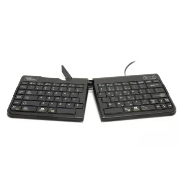 BakkerElkhuizen Goldtouch Travel Go2 Wired DE Qwertz, Mini, laidinė, USB, žirklinis jungiklis, QWERTZ, juoda