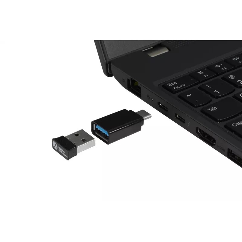 BakkerElkhuizen PRF Mouse Wireless belaidė vertikali pelė, tamsiai pilka, dešinei rankai, optinė, RF belaidė, 1600 DPI, juoda, pilka