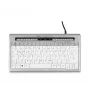 BakkerElkhuizen S-Board 840 DE Qwertz, Tenkeyless (80 - 87%), Laidinė, USB, Žirklinis mechanizmas, QWERTZ, Šviesiai pilka, Balta