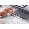 BakkerElkhuizen S-Board 840 DE Qwertz, Tenkeyless (80 - 87%), Laidinė, USB, Žirklinis mechanizmas, QWERTZ, Šviesiai pilka, Balta