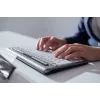 BakkerElkhuizen S-Board 840 DE Qwertz, Tenkeyless (80 - 87%), Laidinė, USB, Žirklinis mechanizmas, QWERTZ, Šviesiai pilka, Balta