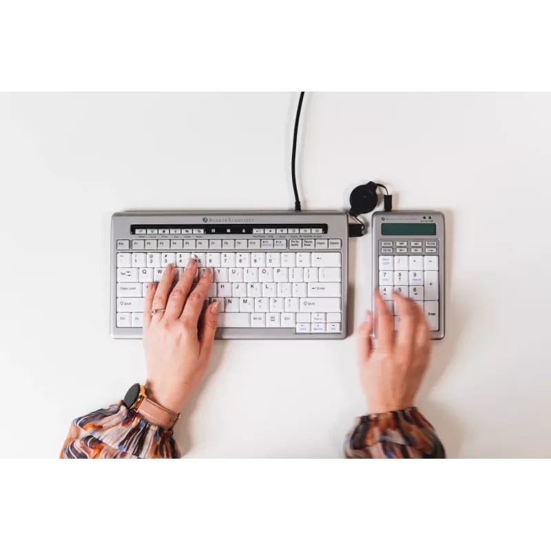 BakkerElkhuizen S-board 840 Numeric skaitmeninė klaviatūra, USB, PC, 1,2 m, šviesiai pilka, balta