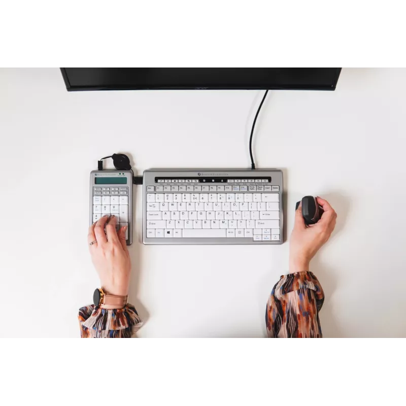 BakkerElkhuizen S-board 840 Numeric skaitmeninė klaviatūra, USB, PC, 1,2 m, šviesiai pilka, balta