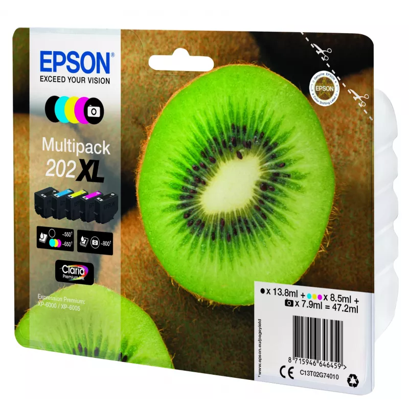 Epson Kiwi Multipack 5 spalvų 202XL Claria Premium rašalas
