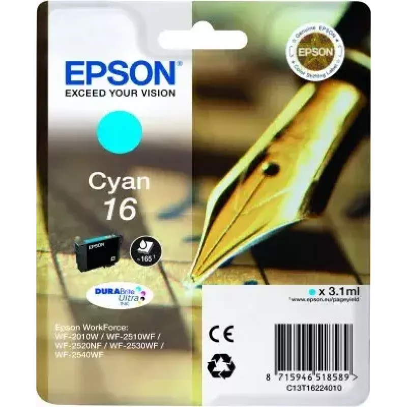 Kasetė Epson C13T16224010 DURABrite Ultra Cyan Singlepack Standartinė išeiga