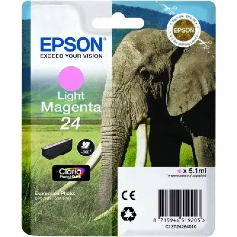 Originalus Epson rašalo kasetė C13T24264010 pigmentinė šviesiai purpurinė vienetinė