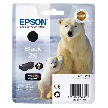 Epson Polar bear Singlepack Black 26 Claria Premium rašalas, juodas, pigmentinis, 1 vnt.
