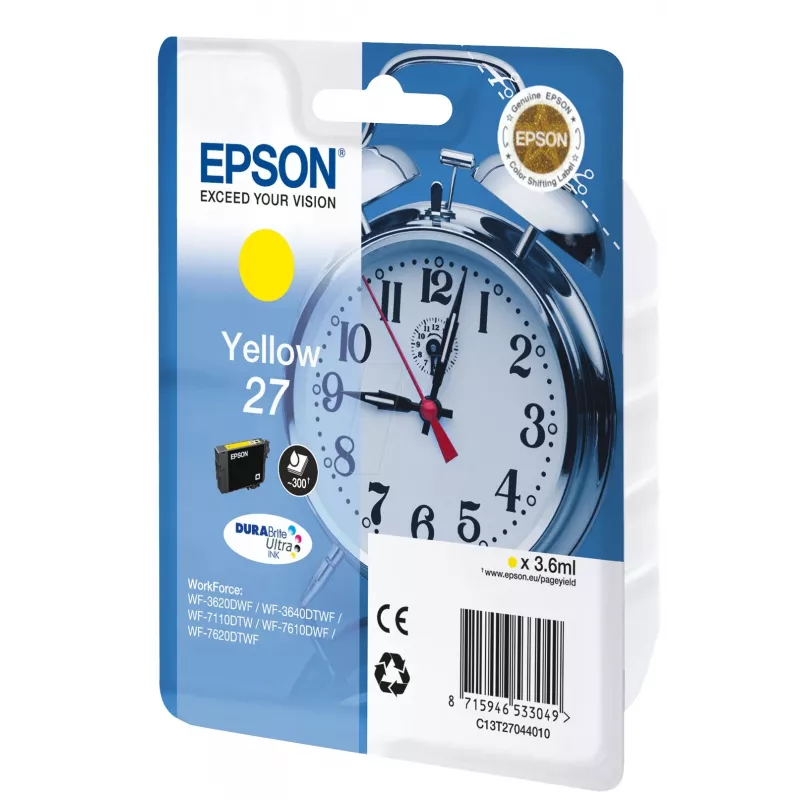 Epson DURABrite Ultra 27 geltona kasetė, originali, 1 vnt.