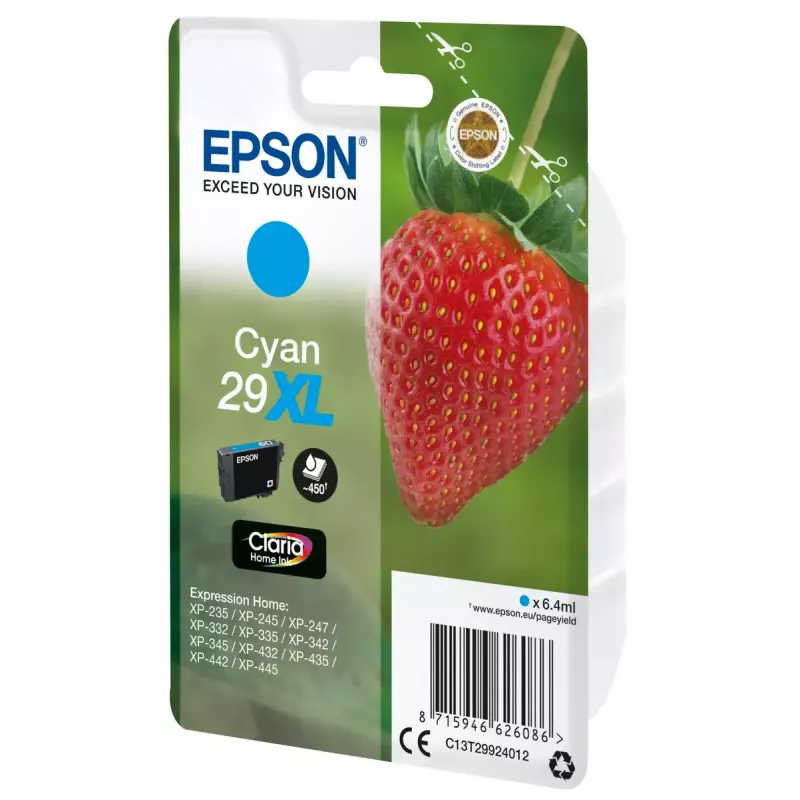 Epson Strawberry 29XL C kasetė 1 vnt. Originali didelės talpos (XL) mėlyna