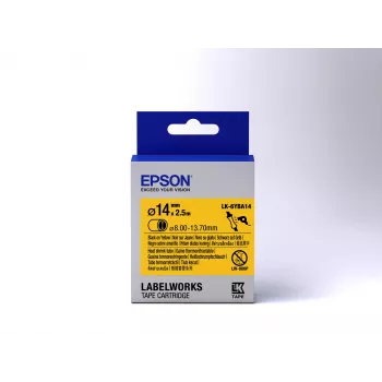 Epson etikečių kasetė termosusitraukiantis vamzdelis LK-6YBA14 juoda/geltona D14mm (2,5m)