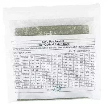 Skaidulinis optinis kabelis MPO BlueOptics CBL-MPO12-OM4-5M-BO 5 m OM4 50 µm