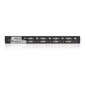 ATEN CS1644A 4 prievadų USB DVI dvigubo vaizdo KVM jungiklis su garsu ir USB 2.0 centru (įeina KVM kabeliai)
