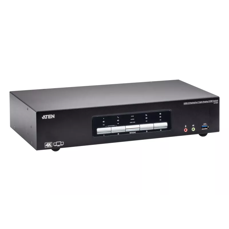 KVMP jungiklis ATEN 4P USB3.0 4K DP TRIPLE VIEW (CS1964-AT-G)