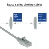 ACT pilkas 0,25 m LSZH U/UTP CAT6 plonas jungiamasis kabelis su apsaugotais RJ45 kištukais