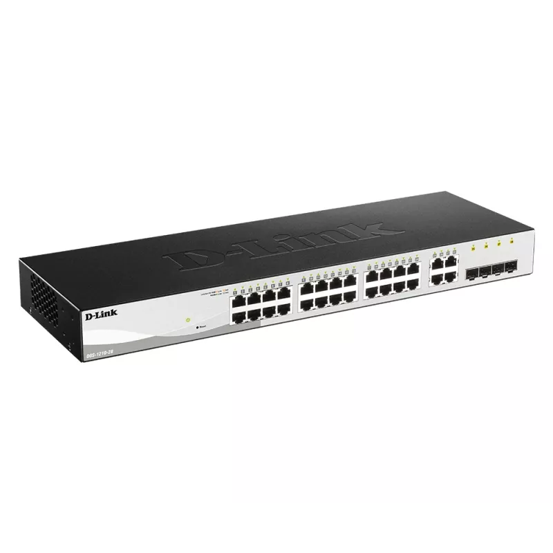 D-Link DGS-1210-28 24 prievadų Gigabit valdomas tinklo jungiklis su 4 kombinuotais prievadais