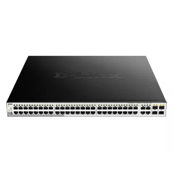 D-Link DGS-1210-52MP 52 prievadų PoE Gigabit valdomas jungiklis su 4 kombinuotais prievadais
