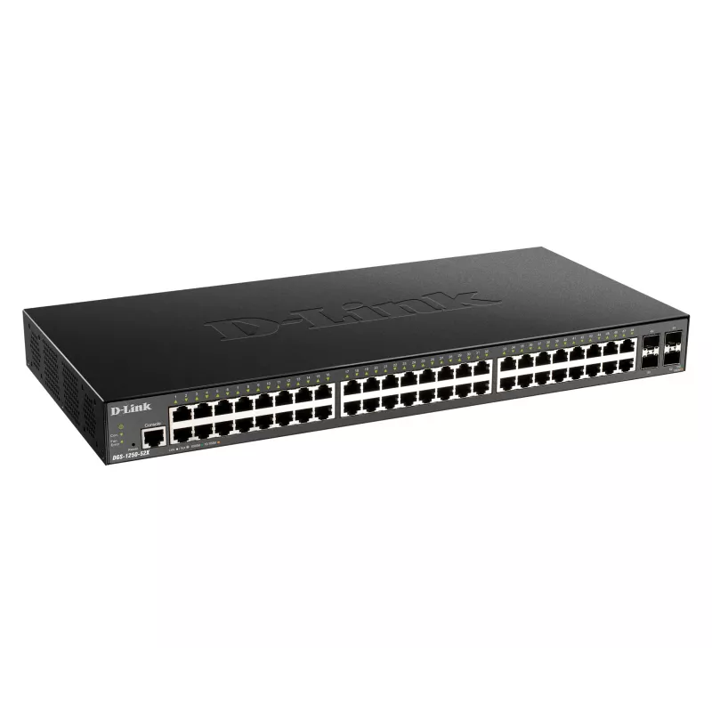 D-Link DGS-1250-48X 48 prievadų Gigabit valdomas tinklo jungiklis su 4 x 10G SFP+