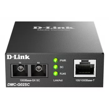 D-Link DMC-G02SC Medijos keitiklis 100/1000Base-T į 1000Base-SX SC daugiamodis (550 m)