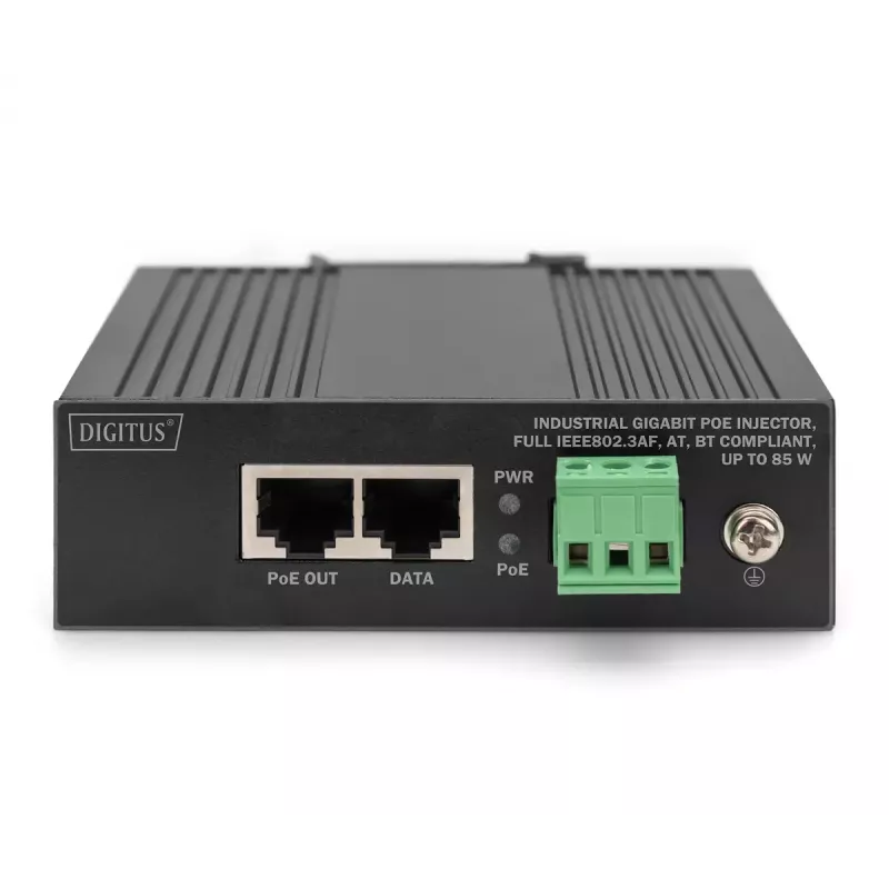 Digitus Gigabit Ethernet PoE injektorius pramoninis IEEE 802.3af 802.3at 802.3bt