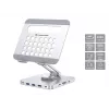 Conceptronic DONN26G sidabrinis multimedijos stovas planšetei su 8-in-1 dokavimo stotele, aliuminis, 100 W