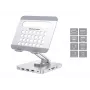Conceptronic DONN26G sidabrinis multimedijos stovas planšetei su 8-in-1 dokavimo stotele, aliuminis, 100 W
