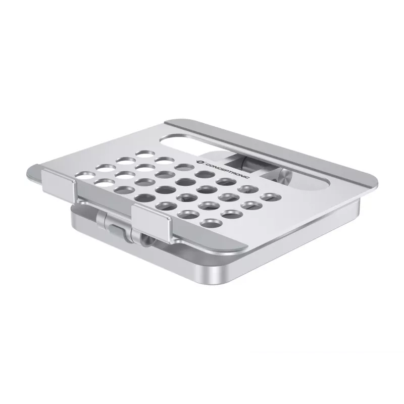 Conceptronic DONN26G sidabrinis multimedijos stovas planšetei su 8-in-1 dokavimo stotele, aliuminis, 100 W