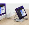 Conceptronic DONN26G sidabrinis multimedijos stovas planšetei su 8-in-1 dokavimo stotele, aliuminis, 100 W