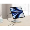 Conceptronic DONN26G sidabrinis multimedijos stovas planšetei su 8-in-1 dokavimo stotele, aliuminis, 100 W