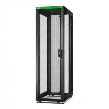 APC Easy Rack 42U stelažas, juodas, su stogu, ratukais, kojelėmis, 4 kronšteinais ir dugnu, be šoninių plokščių, 1991H x 600W x 1000D mm