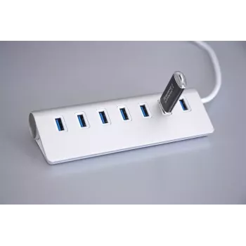 USB 3.0 šakotuvas EXSYS EX-1137, 7 prievadai, metalinis