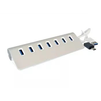USB 3.0 šakotuvas EXSYS EX-1137, 7 prievadai, metalinis