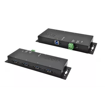EXSYS EX-1183HMVS-2 USB 3.2 Gen 1 šakotuvas su Type-B jungtimi, 4x USB-A, 5000 Mbit/s, juodas