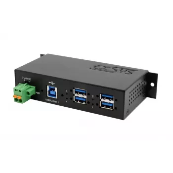 USB stotelė EXSYS EX-1185HMVS-2 – 4 prievadų USB 3.2 Gen1 metaliniame korpuse