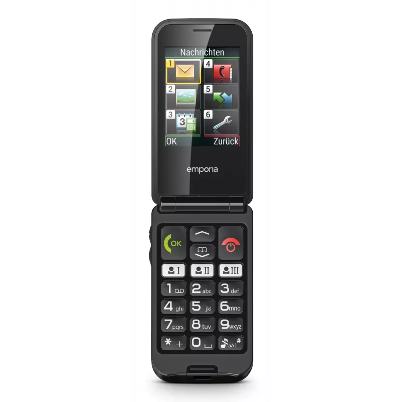 Emporia emporiaTALKglam 6,1 cm (2,4 colio) 94 g Juodas mygtukinis telefonas