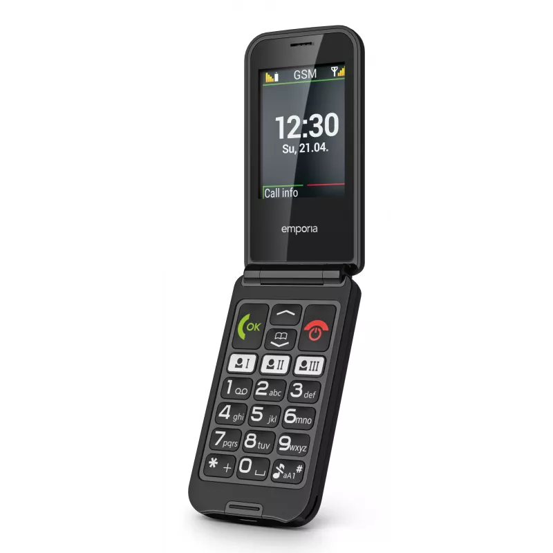 Emporia emporiaTALKglam 6,1 cm (2,4 colio) 94 g Juodas mygtukinis telefonas