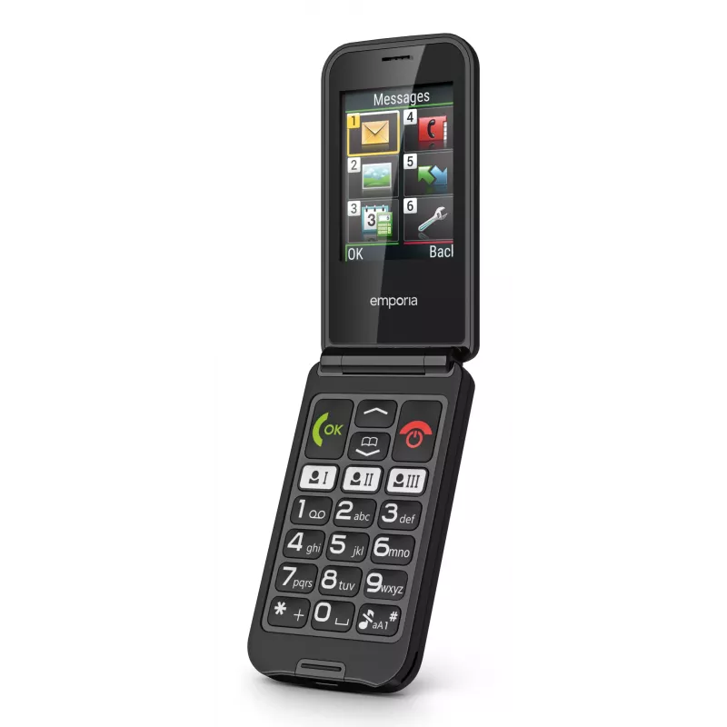 Emporia emporiaTALKglam 6,1 cm (2,4 colio) 94 g Juodas mygtukinis telefonas