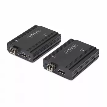 StarTech.com DisplayPort KVM prailgintuvas per šviesolaidį, 4K 60Hz, konsolės prailgintuvo rinkinys, iki 300 m (daugiamodis) su įmontuotais SFP+ moduliais, 3x USB HID