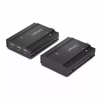 StarTech.com DisplayPort KVM prailgintuvas per šviesolaidį, 4K 60Hz, konsolės prailgintuvo rinkinys, iki 300 m (daugiamodis) su įmontuotais SFP+ moduliais, 3x USB HID