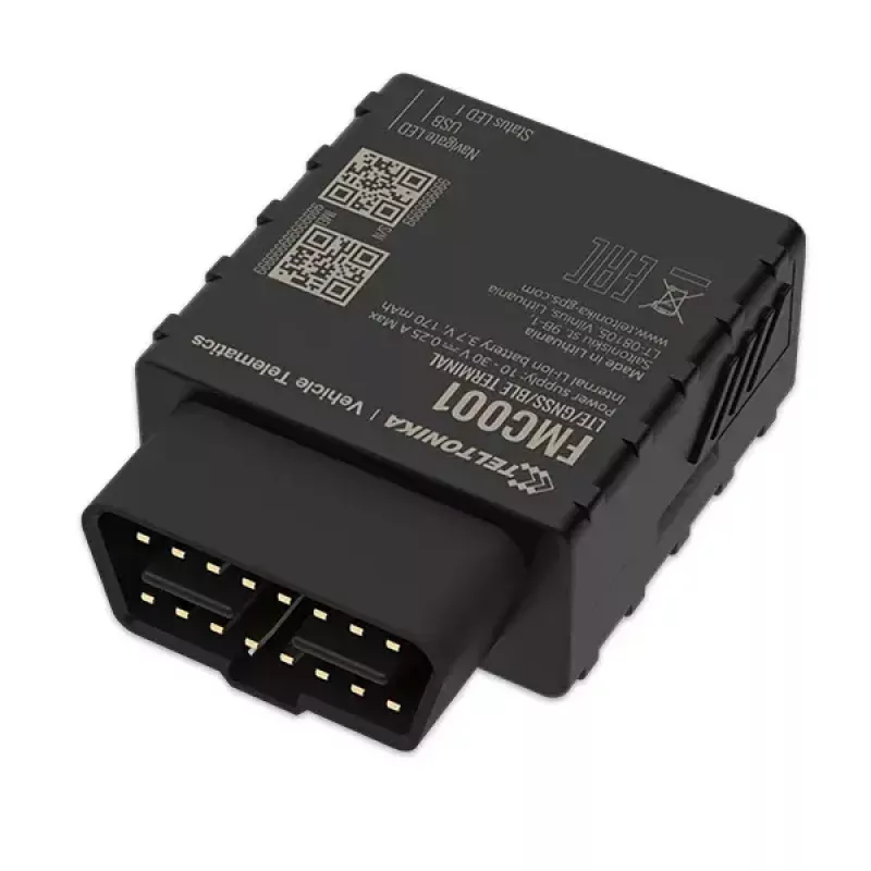GPS sekiklis Teltonika FMC001 automobiliui juodas 53g