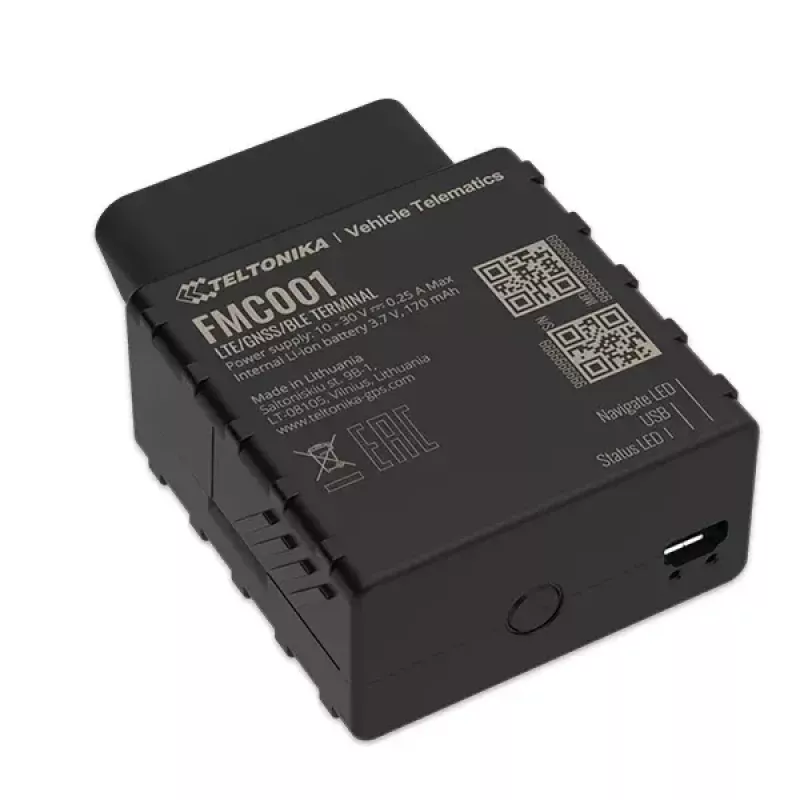 GPS sekiklis Teltonika FMC001 automobiliui juodas 53g