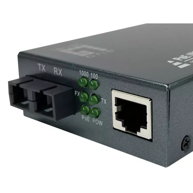LevelOne GVT-2014 medijos keitiklis RJ45 į SC, Gigabit, PoE PSE, vienmodis šviesolaidis, 20 km