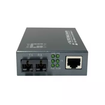 LevelOne GVT-2014 medijos keitiklis RJ45 į SC, Gigabit, PoE PSE, vienmodis šviesolaidis, 20 km