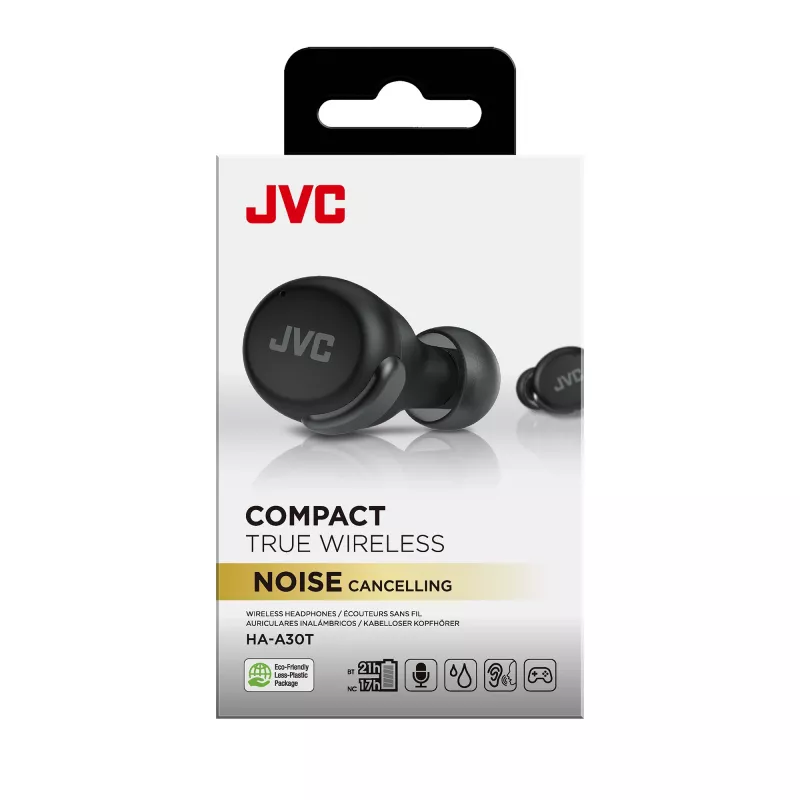 Ausinės JVC HA-A30T aktyvus triukšmo slopinimas TWS juodos