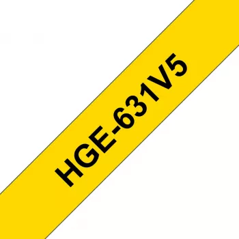 Juosta etikečių spausdinimui Brother HGE-631V5 – juoda, skirta PT-9500PC, PT-9700PC, PT-9800PCN, RL-700S