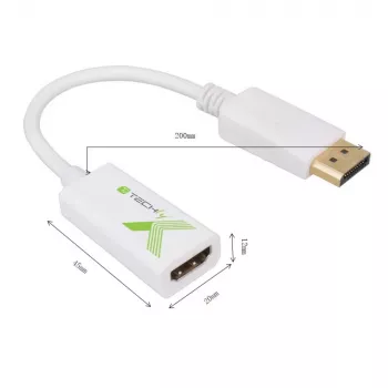 Techly IADAP DP-HDMIFP vaizdo kabelio adapteris 0,2 m DisplayPort HDMI Baltas