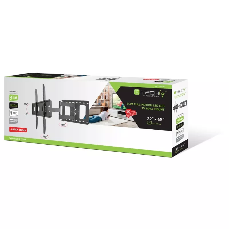 Techly ICA-PLB 148L TV laikiklis 165,1 cm (65 col.) Juodas